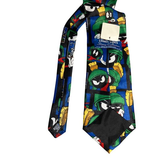 Looney Tunes Marvin The Martian Neck Tie Vintage 90s 1997 Stamp Collection - Picture 9 of 9
